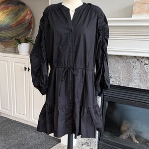ASTR Black Button-Down Cotton Dress